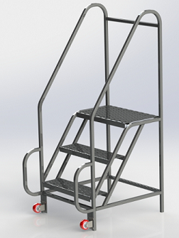 Clean Ladder Stainless Steel Tilt & Roll Clean Room Ladder | Clean Room Platforms